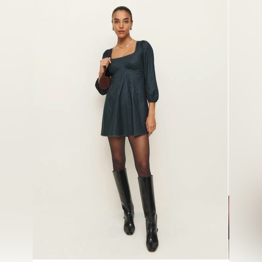 Reformation Miara Dress in Dark Slate - Size XL - Picture 2 of 5